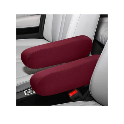 KVAEY 2 PCS Car Front Seat Armrest Covers, Elastic Fabric Stretch Car Seat Armrest Protectors, Soft Front Seat Armrest Cover Replacement, Universal Vehicle Accessories for Cars (Wine Red) - color: Wine Red