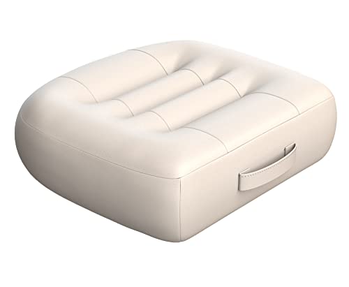 Adult Car Booster Seat Cushion/office chair cushion with Carry Handle Angle Lift Seat Cushion Imitation PU breathable fabric More comfortable and beautiful,for/car/office/wheelchair seat cushion/milky - color: Milky White