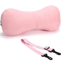 1 Pc Neck Pillow for Recliner Headrest Pillow Bone Shaped Chair Plush with Adjustable Strap Neck Support and Pain Relief Curve Head Cushion for Car Travel Airplane (Pink) - color: Pink
