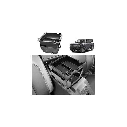GZSH 2025 Upgrade Double-Layer Center Console Organizer fit for 2025 2026 Ford Bronco 4 Door Full Size |Not for Sport Model| Not for 2 Door Not for manual transmission - size: Dual