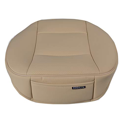 Luxury PU Leather Car Seat Cover Protector Front Car Seat Cover Seat Bottom Cover Single Seat Cover-Compatible with 90% Vehicles (Width 20.8× Deep21 × Thick 0.2 inch) (Beige) - color: Beige