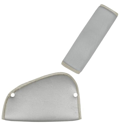 Kids Seat Belt Cover Pads, Universal Seat Belt Adjuster for Kids, HNHUAMING Kid's Shoulder & Belly Protective Padding for Travel, Soft Breathable Car Seat Straps Pads for Children, Gray - color: gray