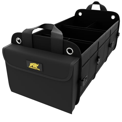 MIKKUPPA Car Trunk Organizer - 100L Large Car Organizer, 1680D Oxford Collapsible Suv Trunk Storage with 2 Adjustable Straps for Auto, Truck, Suv (Black) - color: Black, size: No Cooler
