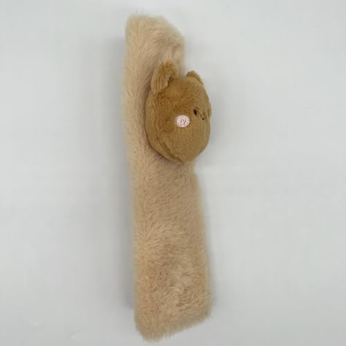 Baby Car Seat Neck Cover, Baby Strap Pad, Car Seat Strap Cover, Car Seat Belt Cover Boy Girl, Baby Neck Pad, Car Strap Pad Fleece, Belt Pad Plush Doll, Seat Belt Pads (Bear Doll in Brown Fleece) - color: Bear doll in brown
