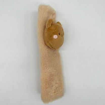 Baby Car Seat Neck Cover, Baby Strap Pad, Car Seat Strap Cover, Car Seat Belt Cover Boy Girl, Baby Neck Pad, Car Strap Pad Fleece, Belt Pad Plush Doll, Seat Belt Pads (Bear Doll in Brown Fleece) - color: Bear doll in brown