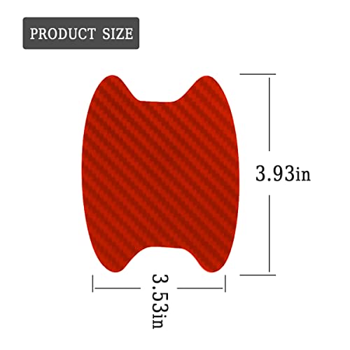 4PCS Carbon Fiber Anti-Scratches Car Cup Protector, Non-Marking Auto Door Protective Film, Universal for Most Handles (Red/4PCS) - color: Red/4PCS