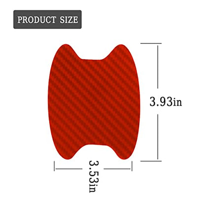 4PCS Carbon Fiber Anti-Scratches Car Cup Protector, Non-Marking Auto Door Protective Film, Universal for Most Handles (Red/4PCS) - color: Red/4PCS