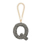 MECCANIXITY Bling Car Letter Charm, Initial Q Letter Interior Car Rear View Mirror Decoration Hanging Crystal Ornaments for Women Bags Water Cup DIY Craft, Gray - style: Q Letter