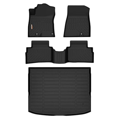 Binmotor-Floor Mats & Cargo Liner for Kia NIRO Plug-in Hybrid 2023-2026 (Only for PHEV), 2 Rows with Cargo Mat Set for Kia NIRO Plug-in Hybrid,TPE Liners Accessories Mats Trunk Mat - style: 2) Car Mats for Kia Niro Plug-in Hybrid/PHEV (2023-2026)