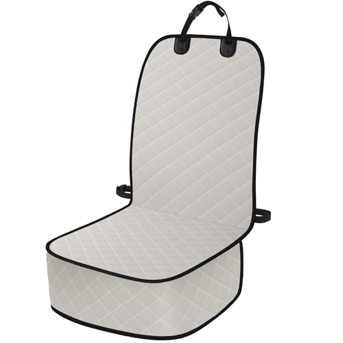 ELONGRIVER Dog Car Seat Covers, Waterproof Front Seat Cover for Dogs, Scratch-Proof, Nonslip Pet Passenger Seat Cover Protector, Universal Fit for Cars Trucks SUVs, Standard Size, Beige - color: Beige, size: Standard Size (1 Pack)