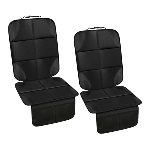 PandaEar 2 Pack Car Seat Protector for Child, Baby Waterproof Car Seat Cover with Non-Slip Insert, 600D Fabric CarSeat Mat with Thickest Padding & Mesh Pockets