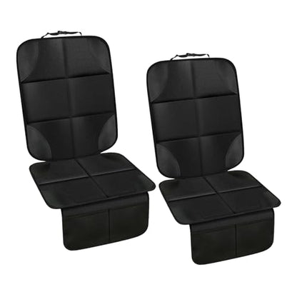 PandaEar 2 Pack Car Seat Protector for Child, Baby Waterproof Car Seat Cover with Non-Slip Insert, 600D Fabric CarSeat Mat with Thickest Padding & Mesh Pockets