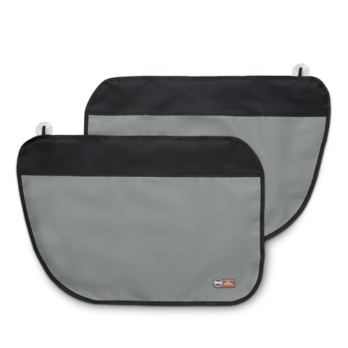 K&H Pet Products Car Door Protector for Dogs, 2 Pack Waterproof Interior Pet Car Door Protector from Dog Scratching, Stay Put Cover Design, Fits Most Vehicles, Washable - 27 x 19in Gray - color: Gray, size: 27 X 19 Inches