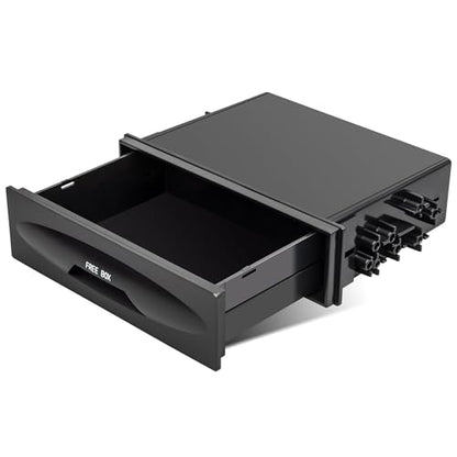 RED WOLF Car Radio Stereo Single Din Storage Box Dash Trim CD Player Holder Storage Box Mounting Pocket Drawer Kit