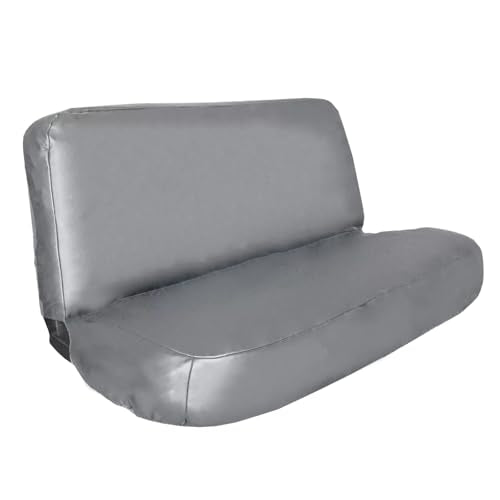 Leather Bench Truck Seat Cover, Front Full Size Universal PU Synthetic Truck Seat Cover Deluxe Front Bench Seat Synthetic Leather Cover Fit for Chevy/Ford/Dodge etc. (Gray) - color: Gray