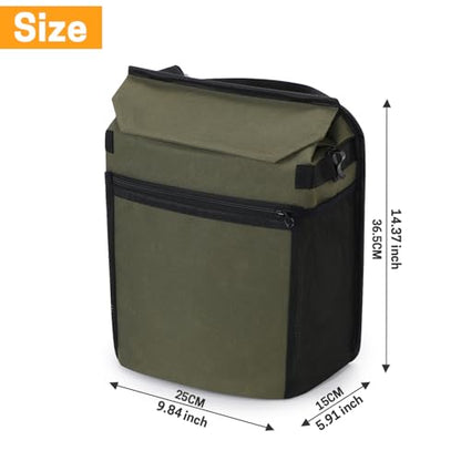 Car Trash Can with Lid, 100% Leak-Proof Removable Liner, Collapsible Automotive Garbage Bin & Organizer with Storage Pockets, Universal Fit for SUV, Truck, RV (Military Green) - color: Military Green