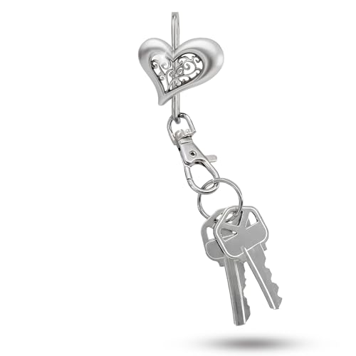 Women’s Bag Charm Key Finder, Car Keychain Hook, Cute Purse Organizer & Tote Bag Accessories, Gifts for Mom - Original - color: Filigree Heart