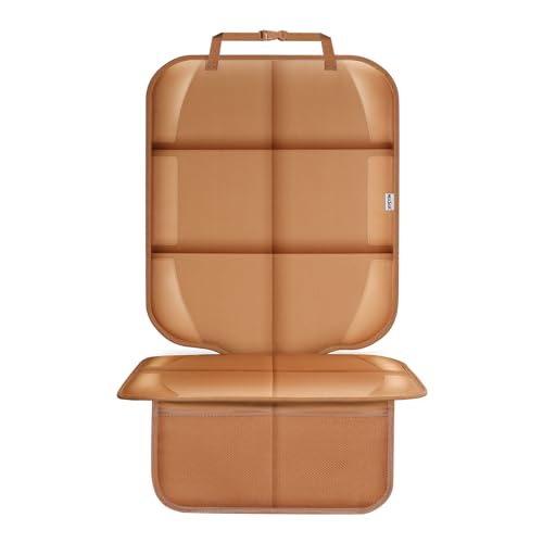Car Seat Protector for Child Car Seat, Durable 600D Fabric Waterproof Car Seat Cover with Thick Pad Non-Slip Backing，No Imprints (Tan-1 pc) - color: Tan-1 pc
