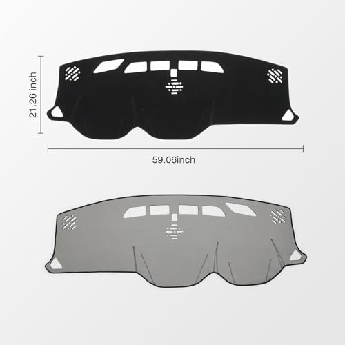 KUST Black Dash Cover for Chevy Chevrolet Traverse 2018-2023 (L, LS, LT,Premier, High Country) Polyester Dashboard Cover Non-Slip Interior Accessories for Traverse Custom Fit Dash Mat - size: 59.06"×21.26"(Chevrolet Traverse 18-23)