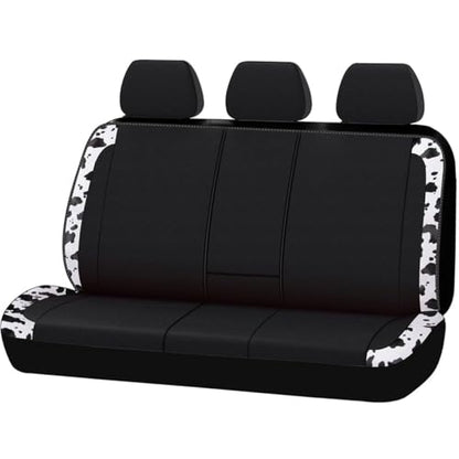 Flying Banner Neoprene Rear Bench car seat Covers car seat Protectors Split 40/60 60/40 (Cow Print & Black, Neoprene) - color: Cow Print & Black, size: Neoprene