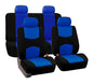 FH Group Car Seat Covers Full Set Cloth - Universal Fit Automotive Seat Covers, Low Back Front Seat Covers, Solid Back Seat Cover, Washable Car Seat Cover for SUV, Sedan and Van Blue - color: Blue, style: Seat Cover Full Set