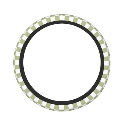 Green White Checkered Car Steering Wheel Cover - color: Green White Checkered Buffalo Plaid