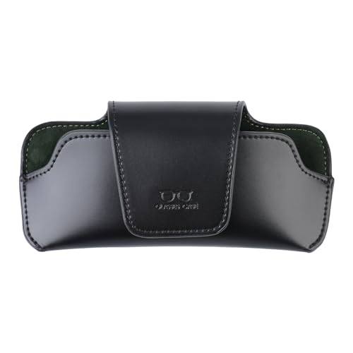 Sunglass Holder for Car Visor, Car Sunglasses Holder Leather, Eyeglasses Holder Glasses Storage Case Visor Accessories - color: Black