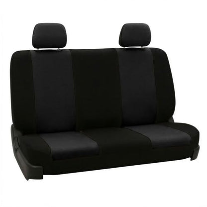 FH Group Rear Solid Bench Automotive Seat Cover | Universal Cloth Seating for SUV, Sedan, Van | Washable Car Seat Covers Interior Accessories - Black - color: Black