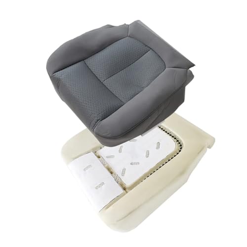 NLQR Driver Side Bottom Cloth Seat Cover & Replacement Seat Cushion Foam Pad Compatible with Ford F150 2011 2012 2013 2014 - color: Gray