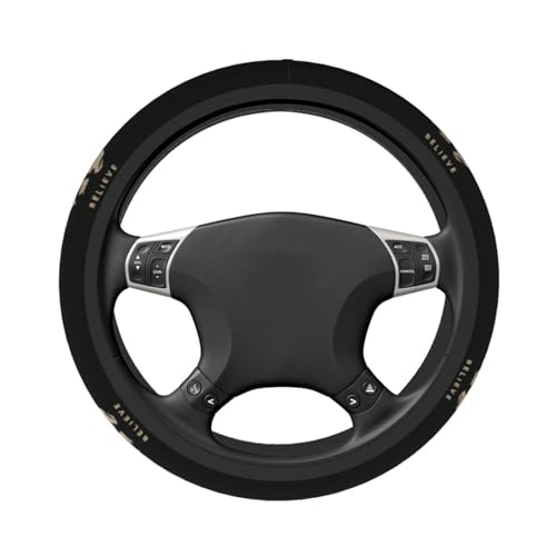 Funny Bigfoot Sasquatch Full Moon Steering Wheel Cover,Warm in Winter and Cool in Summer,15 in Universal Accessory for Diverse Car Fashion Elastic Breathable Silicone Anti-Slip Decor for Men Women