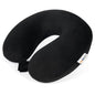 SAIREIDER Travel Pillow 100% Pure Memory Foam Travel Neck Pillow, Airplane Pillow for Traveling、Car、Home、Office，Washable Cover（Black） - color: Black