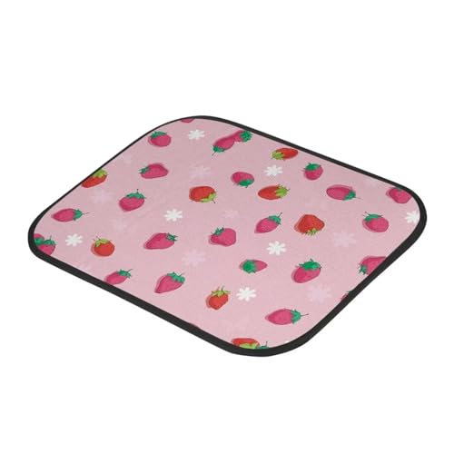 Flower Pink Strawberry Car Floor Mats Front & Rear Car Mats Set of 4pcs Car Carpet Universal Fit for SUV,Vans,sedans,Trucks - color: Flower Pink Strawberry