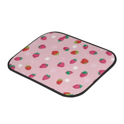 Flower Pink Strawberry Car Floor Mats Front & Rear Car Mats Set of 4pcs Car Carpet Universal Fit for SUV,Vans,sedans,Trucks - color: Flower Pink Strawberry