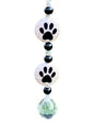 Crystal Car Charm Rear View Mirror - Animal Paw Print Sun Catcher - Handmade Dog Paw with 20mm Hanging Crystal Ball Prism - Pet Memorial Gift for Animal Lovers