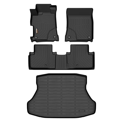 Binmotor-Floor Mats and Cargo Liner Set for Acura ILX 2013-2022, 2 Rows with Cargo Mat Set, TPE Liners for Acura ILX Accessories Mats Trunk Mat-Black - style: 5) Car Mats for Acura ILX (2013-2022)