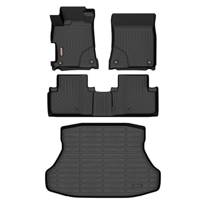 Binmotor-Floor Mats and Cargo Liner Set for Acura ILX 2013-2022, 2 Rows with Cargo Mat Set, TPE Liners for Acura ILX Accessories Mats Trunk Mat-Black - style: 5) Car Mats for Acura ILX (2013-2022)