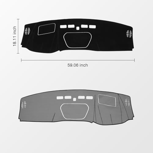 KUST Black Dash Cover for 19-25 Chevy Silverado 1500 2500HD 3500HD/19-23 GMC Sierra 1500 2500HD 3500HD(Only fit Silverado Dashboard with Open Bin and HUD)(Not Fit for 13.4 inch Navigation Silverado) - size: For Silverado 19-25