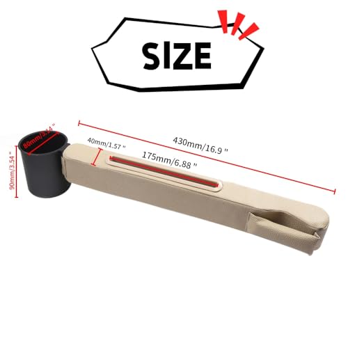 Car Seat Gap Filler 2 Pack,Car Seat Gap Filler Organizer,Car Seat Gap Plug with Storage Slot,3 in 1 Car Seat Gap Filler with Cup Holder,Prevent Small Items from Falling(Black)