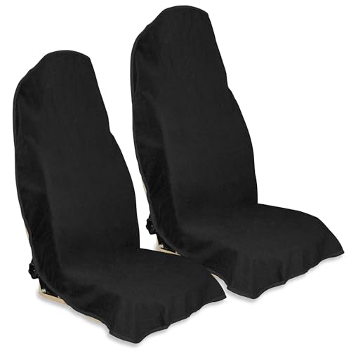 Waterproof Car Seat Cover for Front Seats, Protector for Cars SUVs Trucks, Sweat Towel Seat Covers Bucket for Gym,Workout,Beach,Hiking,Running and Swimming (Black, 2PCS) - color: Black, size: 2PCS Front Seat Towel