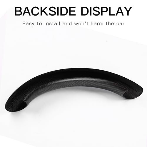JSWAN Real Carbon Fiber Steering Wheel Cover for Tesla Model 3 2017 to 2023 Model Y 2020 to 2024 Steering Wheel Cover Steering Wheel Wrap Protector Interior Accessories (Bright Black Upper Part)