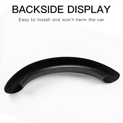 JSWAN Real Carbon Fiber Steering Wheel Cover for Tesla Model 3 2017 to 2023 Model Y 2020 to 2024 Steering Wheel Cover Steering Wheel Wrap Protector Interior Accessories (Bright Black Upper Part)