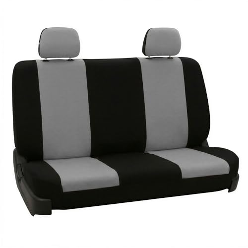 FH Group Automotive Solid Bench Car Seat Cover Flat Cloth Rear Set, Easy to Install – Universal Fit for Cars Trucks & SUVs (Gray) FB050012 - color: Gray
