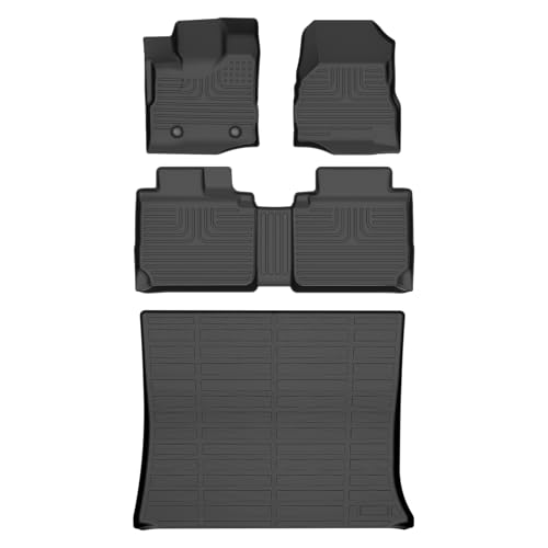 AIPOIL® Floor Mats & Cargo Liner Set for 2012-2017 Chevy Equinox & GMC Terrain All Weather Protection TPE Anti-Slip Automotive Full Set Custom Chevrolet Equinox Car Mats Accessories - Black - style: 32) For Equinox & Terrain 2012-2017 Full Set
