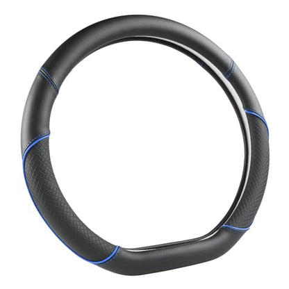 GIANT PANDA D Shape Steering Wheel Cover for Nissan Rogue Kicks - Auto Car Steering Wheel Cover Customized for Nissan Altima Sentra(Black+Blue Line-D-Shaped) - color: Black+Blue Line