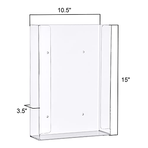 Amazing Abby Acrylic Glove Box Holder, Wall-Mounted Glove Dispenser, Floating Glove Box Organizer, Large Size (for 3 Boxes), 10.5" W x 15.0" H x 3.5" D (Mounting Hardware Included) - size: Large (for 3 Boxes)