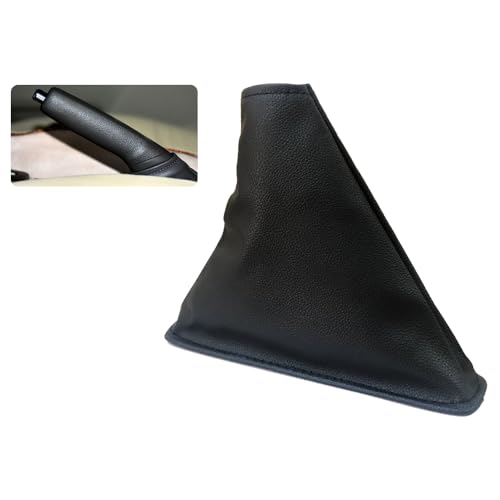 Car Shift Gear Stick Handbrake Cover Manual Shift Boot Black Leather Boot Cover Case for to-yo-ta Co-Rolla 2007 2008 2009 2010 2012 2013 - color: Handbrake dust cover