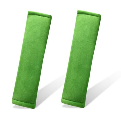 2PCS Car Seat Belt Pads Cover - Soft Fluff Car Seat Belt Shoulder Strap Cover Harness Pad Protect Your Neck - Universal Comfortable Seatbelt Strap Cushion for Most Cars & Backpacks (Green) - color: Green