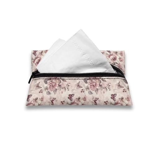Butterfly Car Tissue Bags, Travel Tissue Bags Mini Daily Items Organizer Pouch Car Tissue Packs - color: Butterfly01