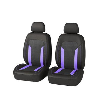 2 Pack Car Front Seat Covers, Breathable Front Seat Headrest Covers, Comfortable Vehicle Seat Headrest Protector with Foam Padding and Retaining Buckle, Universal for RV, SUV, Truck (Purple) - color: Purple