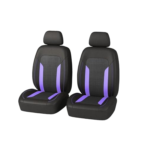 2 Pack Car Front Seat Covers, Breathable Front Seat Headrest Covers, Comfortable Vehicle Seat Headrest Protector with Foam Padding and Retaining Buckle, Universal for RV, SUV, Truck (Purple) - color: Purple